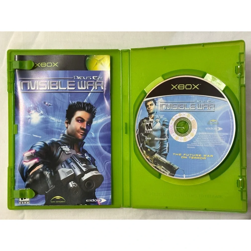 XBOX Deus Ex Invisible‎ War Game Disc Case Manual Included
